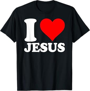 I Love Jesus Shirt I Red Heart Jesus Christian T-Shirt