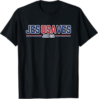Jesus Saves USA - Christian Patriotic JesUSAves T-Shirt