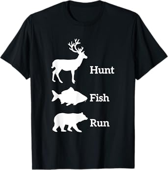 Fun Outdoor Wilderness Camping Gear Supply Men's Hunting Fishing T-Shirt Black S