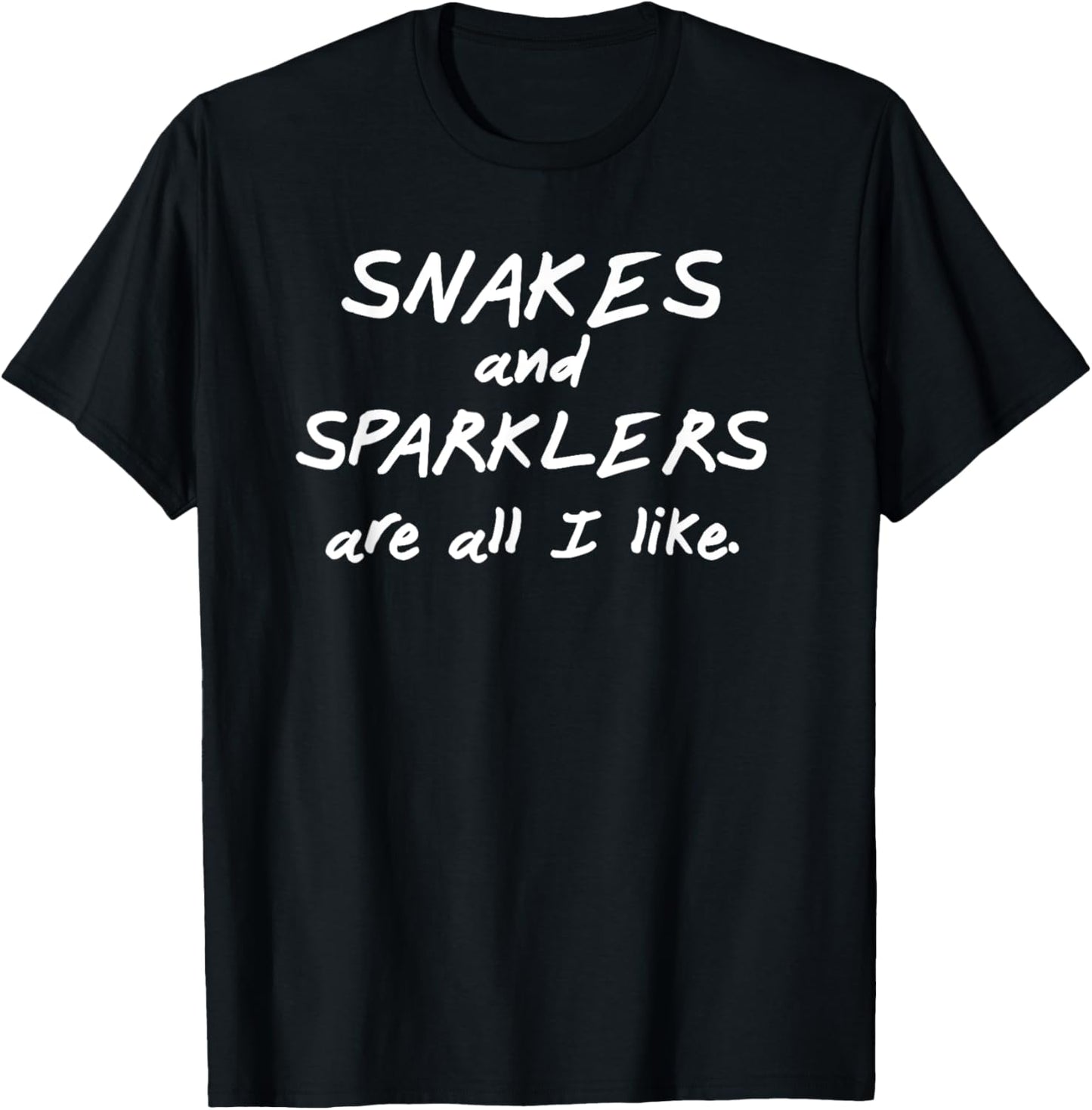 Funny Snakes and Sparklers All I Like 4th of July T Shirt T-Shirt