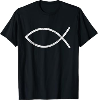 Ichthys Sign Jesus Fish Christ Christian Faith Symbol T-Shirt