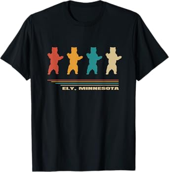 Ely Minnesota Vintage Bear MN Home State Hike Retro Camp 80s T-Shirt