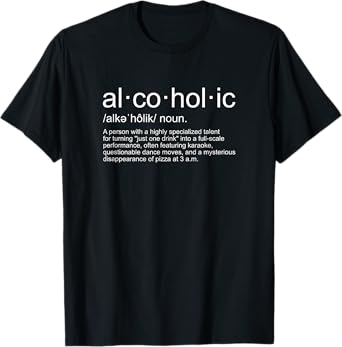 Funny Beer Drinking - Definition of Alcoholic T-Shirt