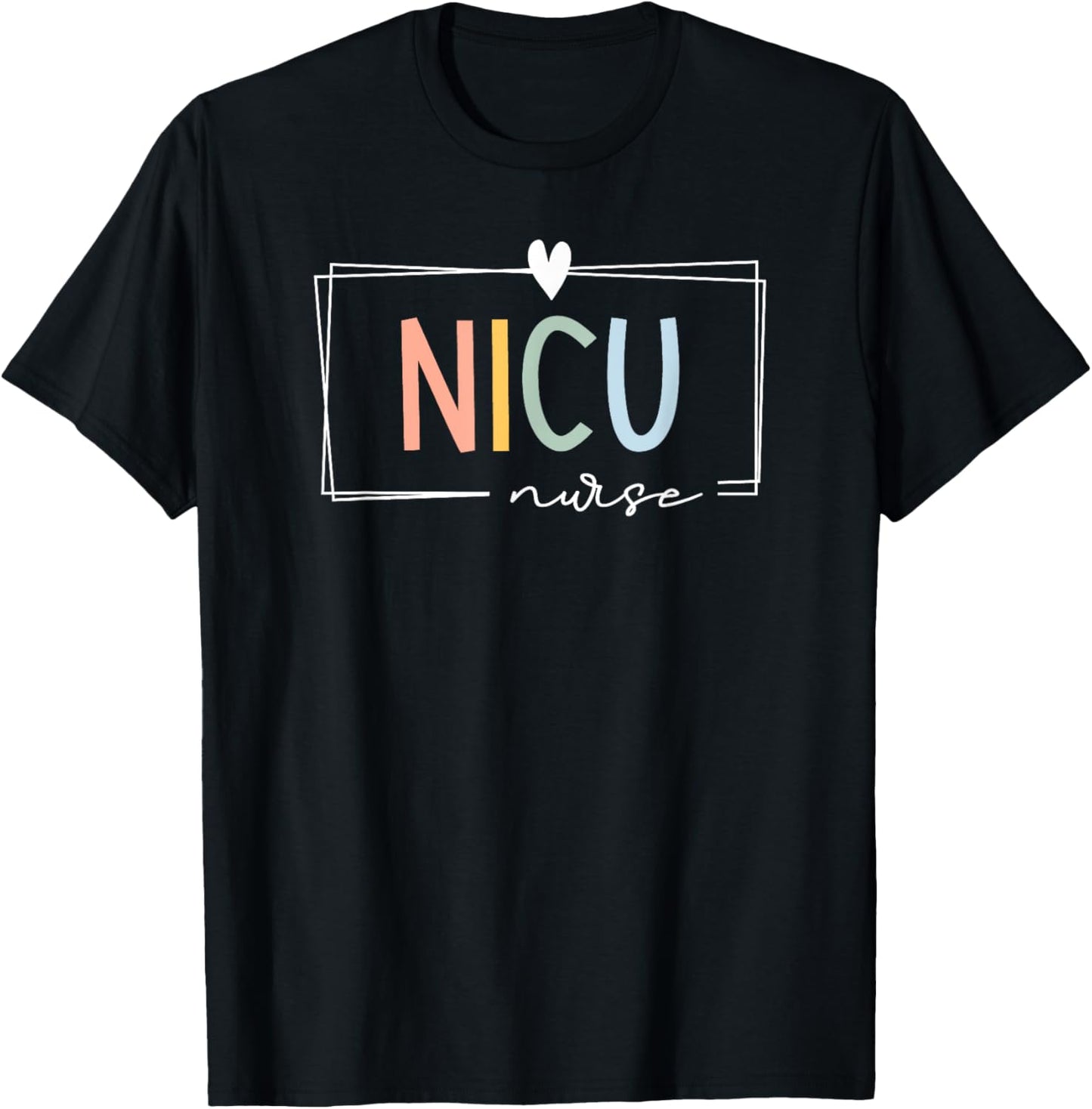 Retro NICU Nurse ICU Neonatal Rainbow Team Tiny Humans T-Shirt