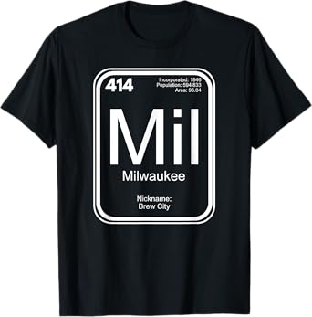 Milwaukee T-Shirt Periodic Table Brew City Gift T-Shirt