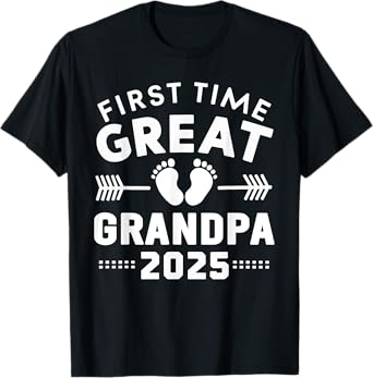 Love Family Matching First Time Great Grandpa 2025 T-Shirt