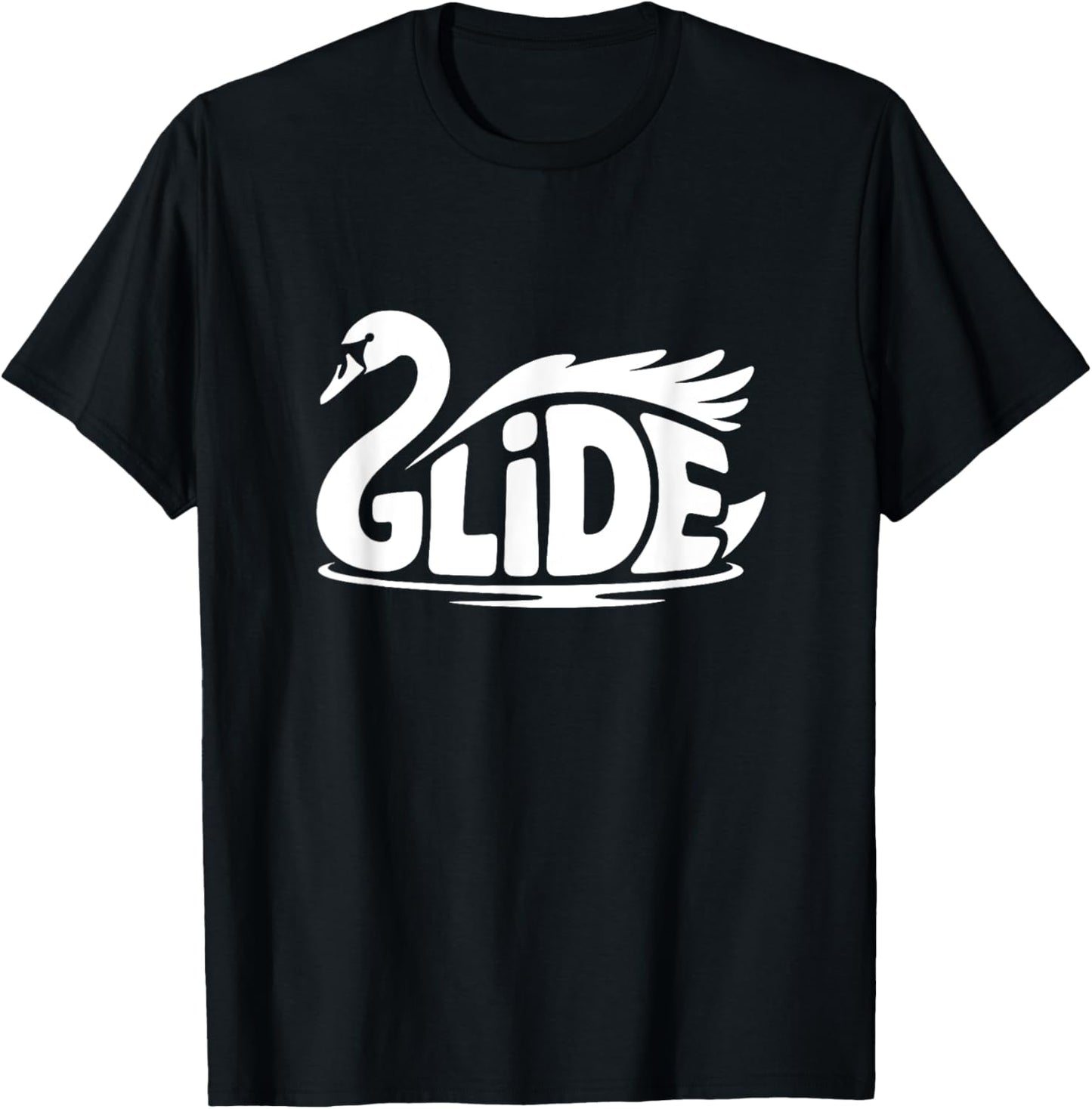 Glide Swan Word Art - Calm Nature & Graceful Animal Design T-Shirt