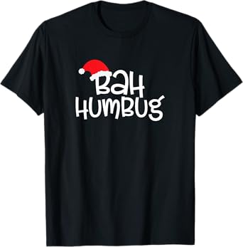 Bah Humbug Christmas Scrooge T-Shirt Black
