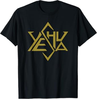 Yeshua T Shirt Jesus Gold Super Star Tetrahedron of David T-Shirt