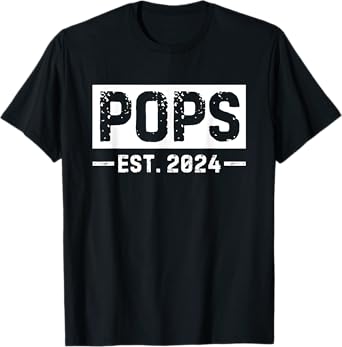 Pops Est 2024 Grandpa T-Shirt