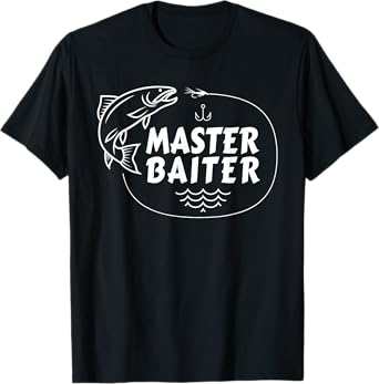 Master Baiter Funny Fishing Fisherman Joke Dad Grandpa Shirt T-Shirt
