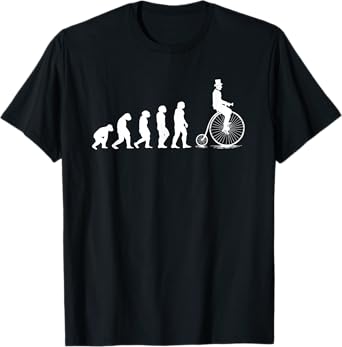 Funny Penny Farthing Bike Evolution Design Retro Cyclist T-Shirt