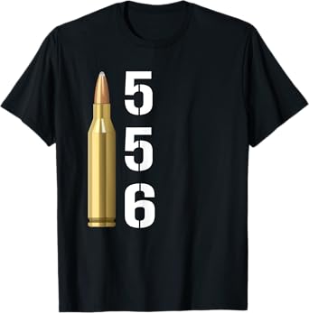 556 T Shirt for Men Five Five Six AR-15 Rifle Gun Ammo Gift T-Shirt