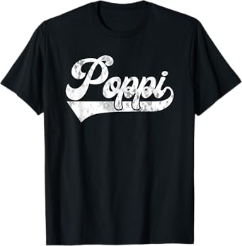 Mens Poppi Vintage Retro Father's Day for Papa Grandpa T-Shirt