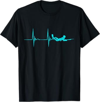 Spearfishing Heartbeat EKG Pulse Dive Spearfisher Hunting T-Shirt