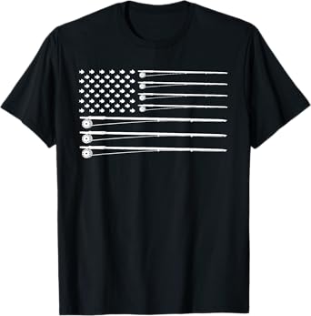 Fly Rod Fishing American Flag T-Shirt T-Shirt