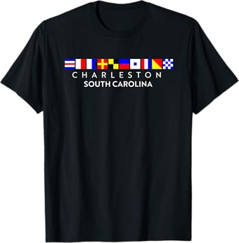 Nautical Flag Alphabet Gift - Charleston South Carolina T-Shirt