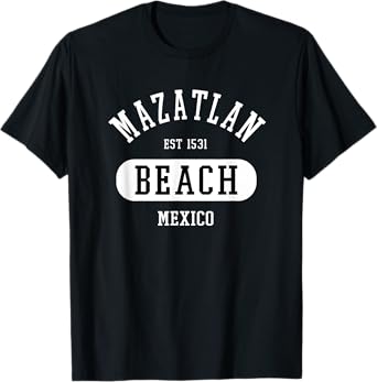 Retro College Jersey Style Mazatlan Mexico Novelty Art T-Shirt