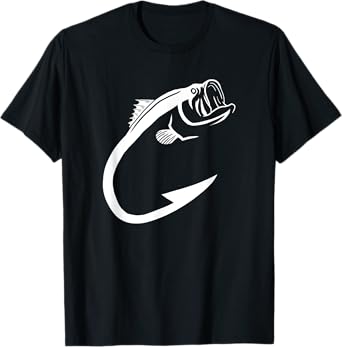 Fish Hook Minimal Art Cool Fishing Lover Art Lover Gift T-Shirt