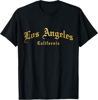 Los Angeles California LA Vintage Old School English Font T-Shirt