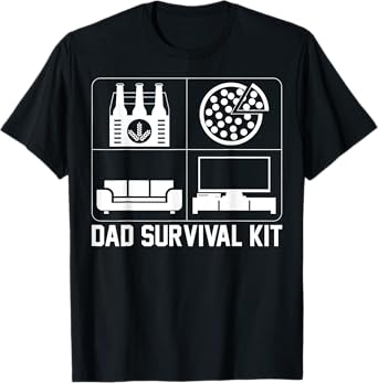Dad Survival Kit Beer Pizza Couch TV T-Shirt
