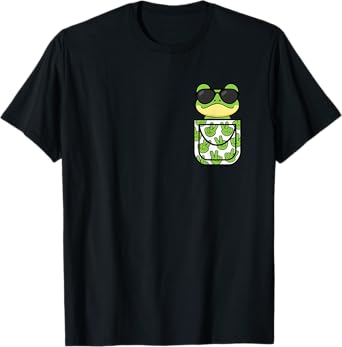 Funny Frog Pocket Frog Lover Men Women Boys Girls Kids T-Shirt