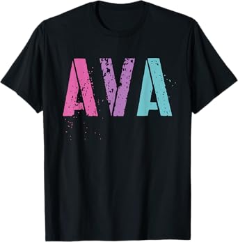 Vintage First Name AVA Girl Rock Star Sister Mom Av Birthday T-Shirt
