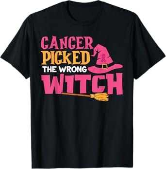 Cancer Picked the Wrong Witch Breast Cancer Awareness T-Shirt