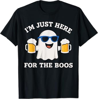 Funny Gift Halloween Shirt, Ghost Iโm Just Here for the Boos T-Shirt