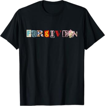 FORGIVEN Collaged Design for all ages Matching Family Faith T-Shirt
