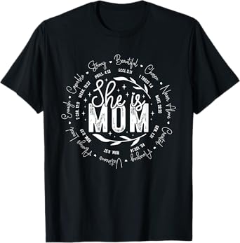 She Is Mom Christian Mother's Day Jesus Women Religious Mama T-Shirt