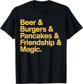 Vintage Beer Burgers Pancakes Friendship Costume Men Women T-Shirt