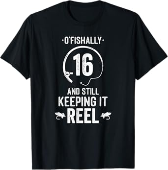 16 Year Old Boy Girl Fishing Fishermen Gifts For Birthday T-Shirt