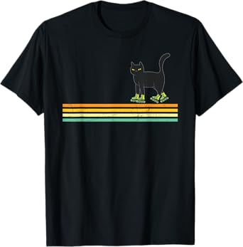 Retro Roller Skating Cats Derby Skater Girls T-Shirt