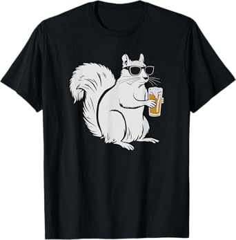 Cool Sunglasses Squirrel Drinking Beer Squirrels T-Shirt