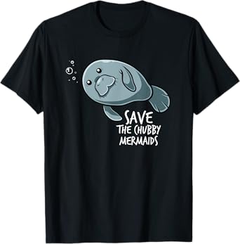 Save The Chubby Mermaid Sea Animal Flaoty Potato Manatee T-Shirt