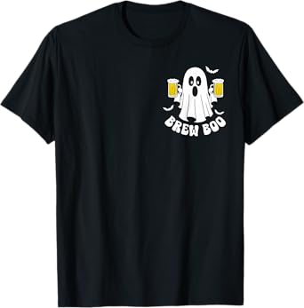 Vintage Brew Boo Beer Ghost Halloween Oktoberfest Pocket T-Shirt