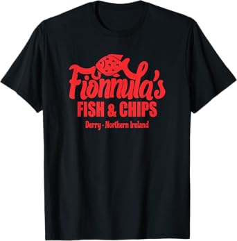 Fionnula's Fish & Chips Derry Northern Ireland Funny T-Shirt