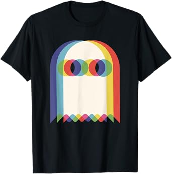 Threadrock Vaporwave Psychedelic Ghost Retro Halloween Techno EDM Unisex T-Shirt - Black, Small