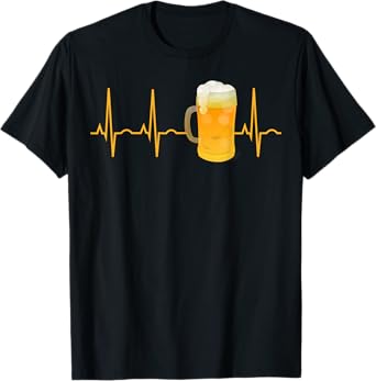 Beer Lover Gift Shirt Beer Heartbeat T-Shirt for Men & Women T-Shirt