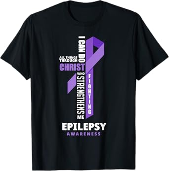 Epilepsy Warrior God Jesus Christ Epilepsy Awareness T-Shirt