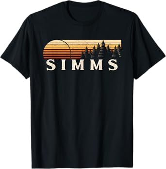 Simms, TX Vintage Evergreen Sunset Eighties Retro T-Shirt