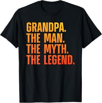 Grandpa Art For Grandfather Papa Papi From Grandkids Grandpa T-Shirt