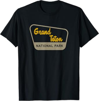 Grand Teton National Park Retro Two-Tone Sign T-Shirt
