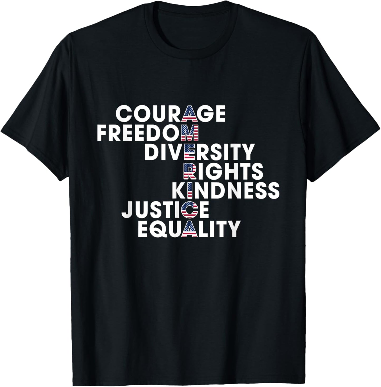 Courage Freedom Diversity Rights Kindness Justice Equality T-shirt