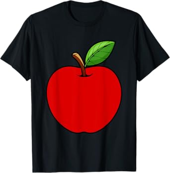 Cute Red Apple Design For Men Women Kids Adult Apple Fruit T-Shirt