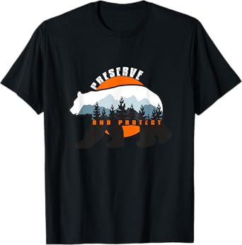 Preserve and Protect - Save our National Parks Black Bear T-Shirt