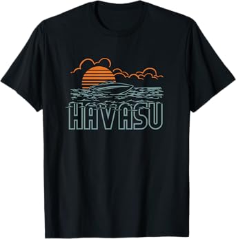 Lake Havasu Arizona boating retro vintage sunset T-Shirt