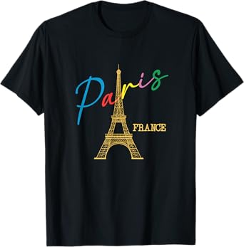 Paris France Eiffel Tower Art Cute Girls T-Shirt