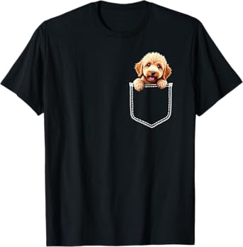 Cute Labradoodle Dog In The Pocket T-Shirt